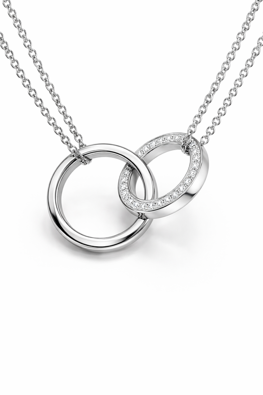 Diamond Interlocking Circles Pendant Necklace